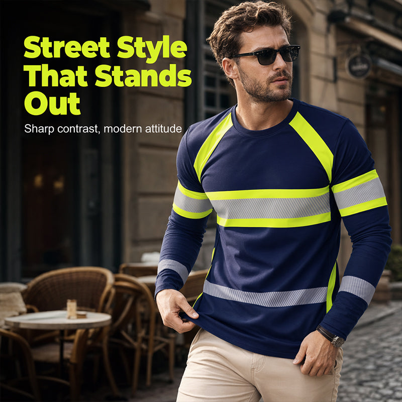 👕 ZEITLICH BEGRENZT 50% RABATT! ✨ Modisches Langarm-T-Shirt mit Rundausschnitt & kontrastierendem Colorblock – Casual Freizeit Top🍂