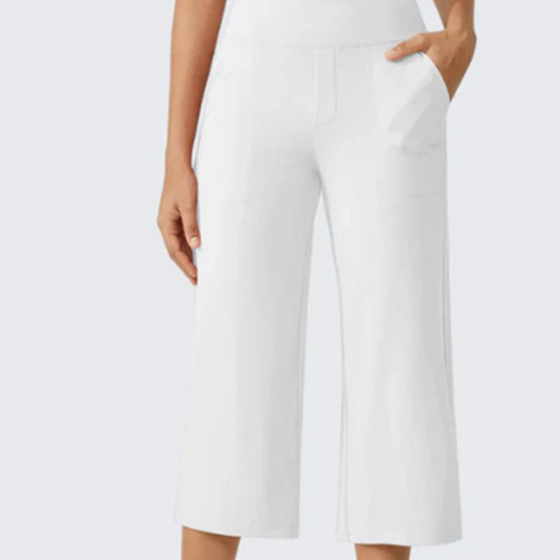 Damen Lässige Weite Bein Caprihose