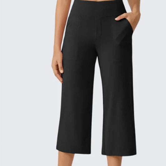Damen Lässige Weite Bein Caprihose