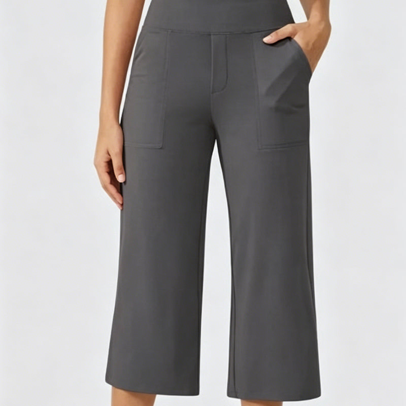 Damen Lässige Weite Bein Caprihose