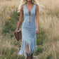 Retro Western Fransen Ärmelloses Slim-Kleid