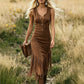 Retro Western Fransen Ärmelloses Slim-Kleid