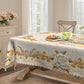 🛍️Elegantes Tischdecken-Set mit Rose & goldgeprägtem Muster – wasserdicht, ölbeständig & stilvoll – ideal für Esstisch, Couchtisch & Wohnzimmer 🌹