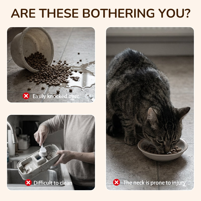🐾 🍽️ Rutschfester erhöhter Futtertrog mit 3 Schalen – Stabil, höhenverstellbar & leicht zu reinigen – Ideal für Hunde & Katzen – Fördert gesunde Haltung 🐕