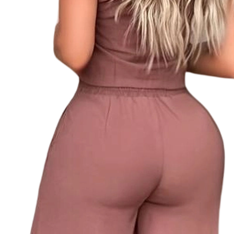 ⌛Zeitlich begrenztes Angebot-2-teiliges Set aus ärmellosem Oberteil und Hose für Damen