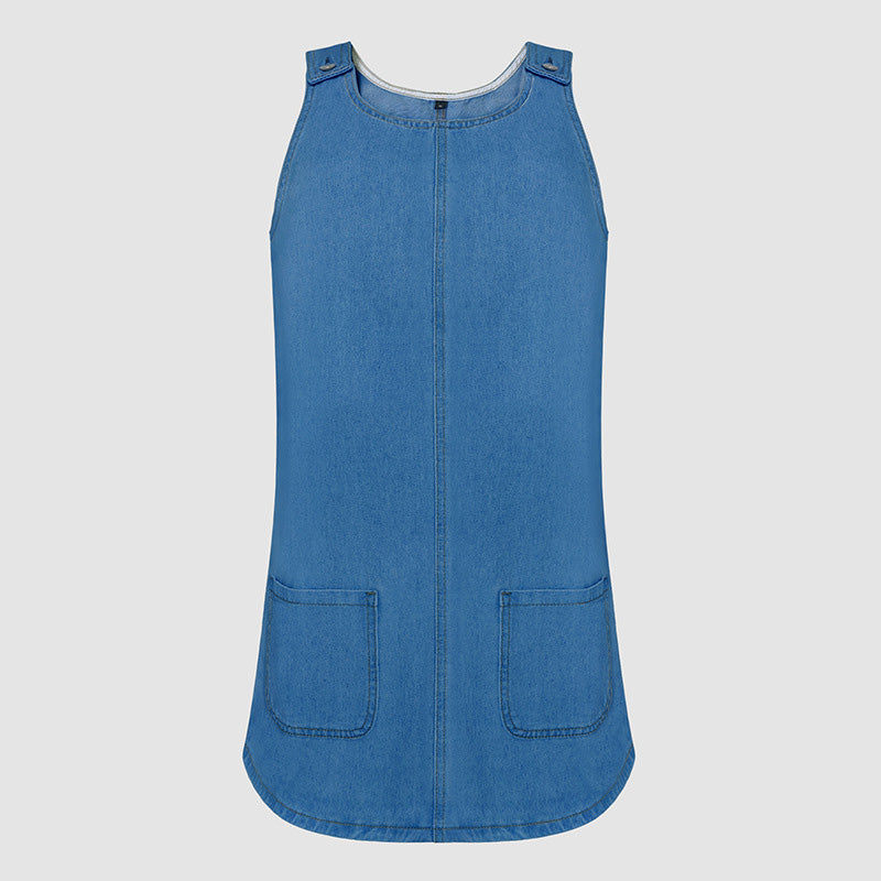💙 50% RABATT! 👗 Damen lässiges Denim-Trägerkleid – Leichter Jeansstoff, verstellbare Träger & bequeme Passform – Perfekt für warme Tage & lässige Looks ☀️