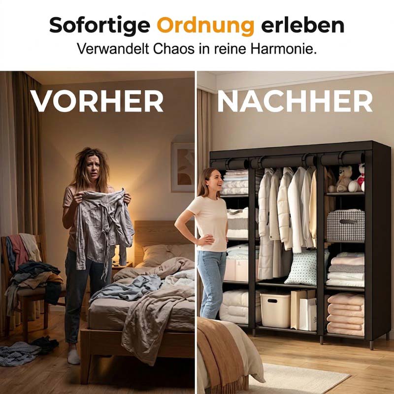 🏠 Kleiderschrank aus Vliesstoff – Einfache Montage, leicht & vielseitig – Perfekt für zusätzlichen Stauraum in jedem Raum ✨