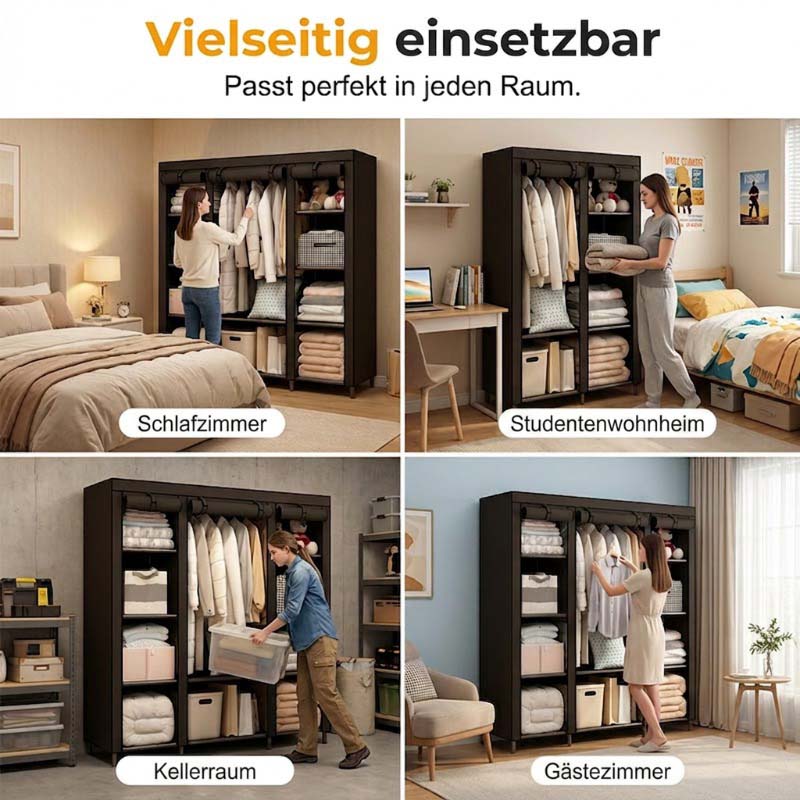🏠 Kleiderschrank aus Vliesstoff – Einfache Montage, leicht & vielseitig – Perfekt für zusätzlichen Stauraum in jedem Raum ✨