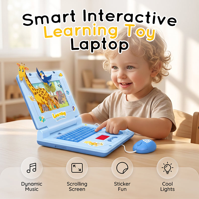 💻 50% RABATT! 🧸 Interaktiver Simulations-Spielzeug-Laptop – Lichter, Töne & Lernspiele – Fördert spielerisch Kreativität & Motorik bei Kindern 🎵