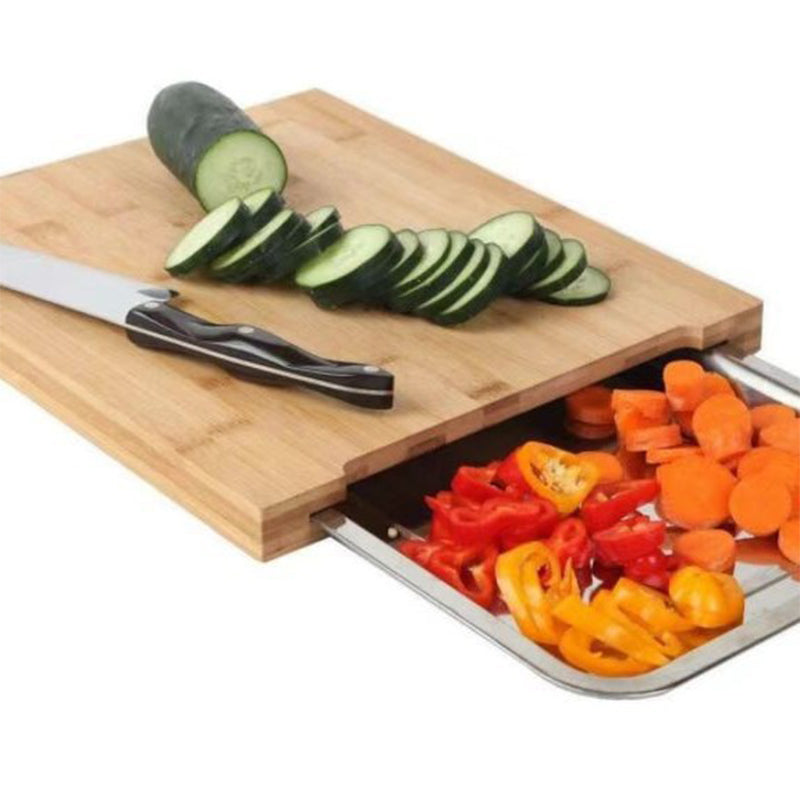 📢📢 JETZT 50 % RABATT!! ⏰Schneidebrett mit ausziehbarer Schale 🧀🍎