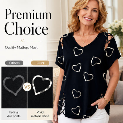 ⏰Damen Lässiges V-Ausschnitt Kurzarm T-Shirt