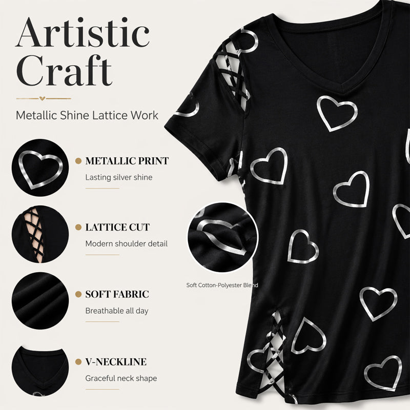 ⏰Damen Lässiges V-Ausschnitt Kurzarm T-Shirt