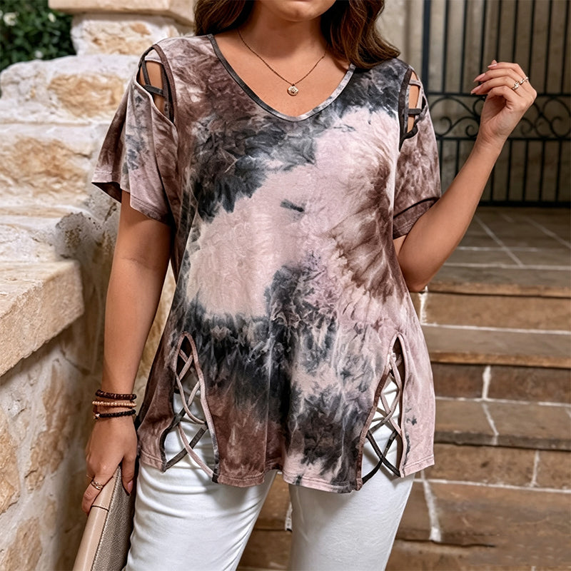 ⏰Damen Lässiges V-Ausschnitt Kurzarm T-Shirt