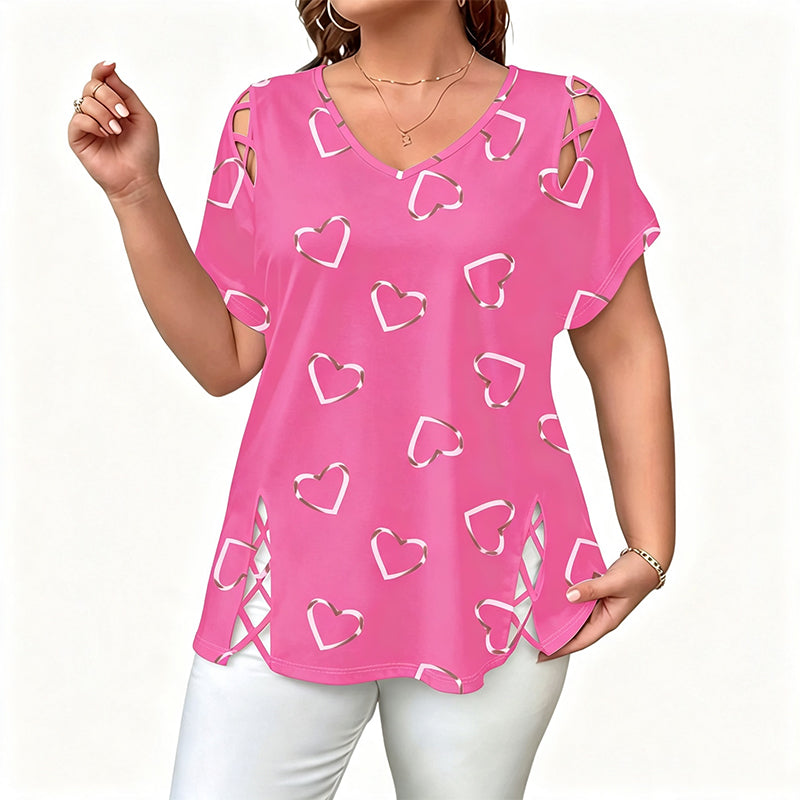 ⏰Damen Lässiges V-Ausschnitt Kurzarm T-Shirt
