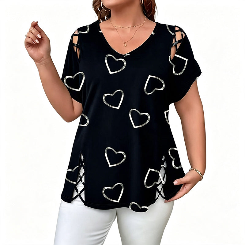⏰Damen Lässiges V-Ausschnitt Kurzarm T-Shirt