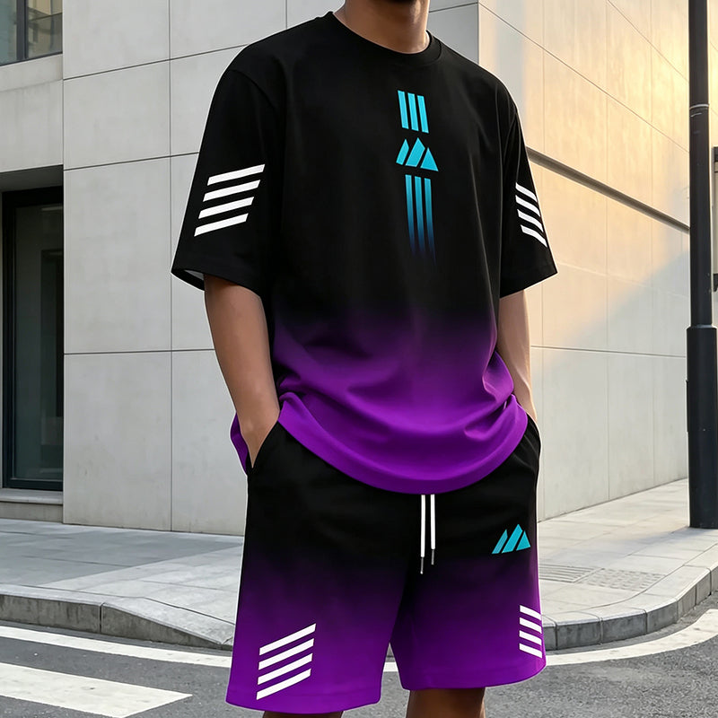 📢📢40% RABATT !!⏰Herren Sommer T-Shirt & Shorts Zweiteiler-Set