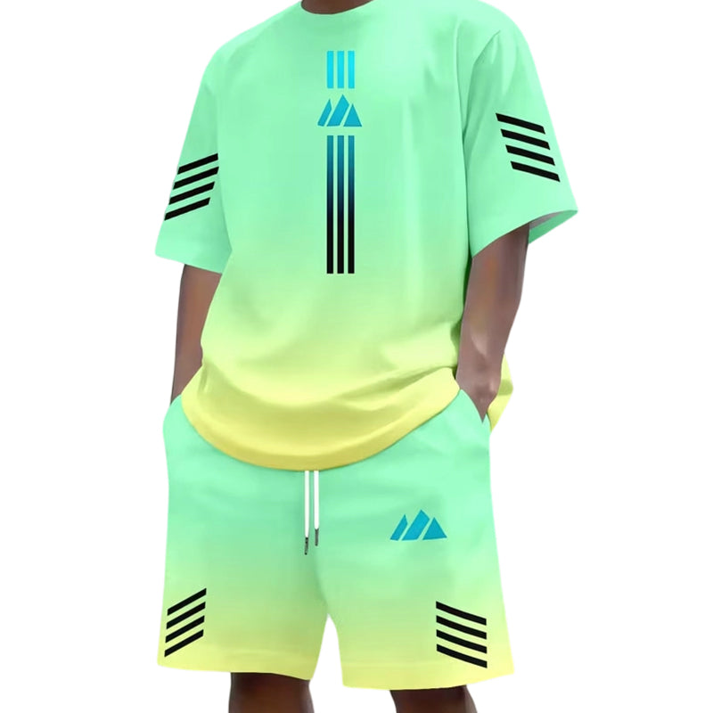 📢📢40% RABATT !!⏰Herren Sommer T-Shirt & Shorts Zweiteiler-Set