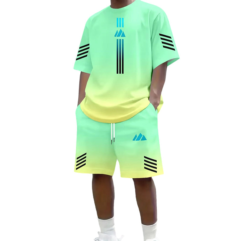 📢📢40% RABATT !!⏰Herren Sommer T-Shirt & Shorts Zweiteiler-Set