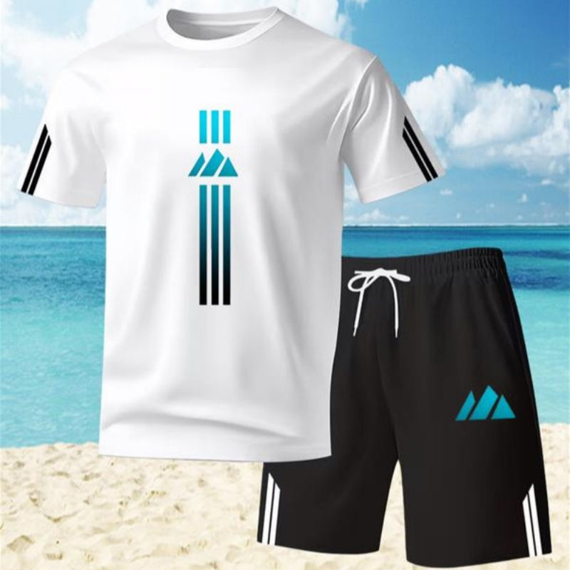 📢📢40% RABATT !!⏰Herren Sommer T-Shirt & Shorts Zweiteiler-Set