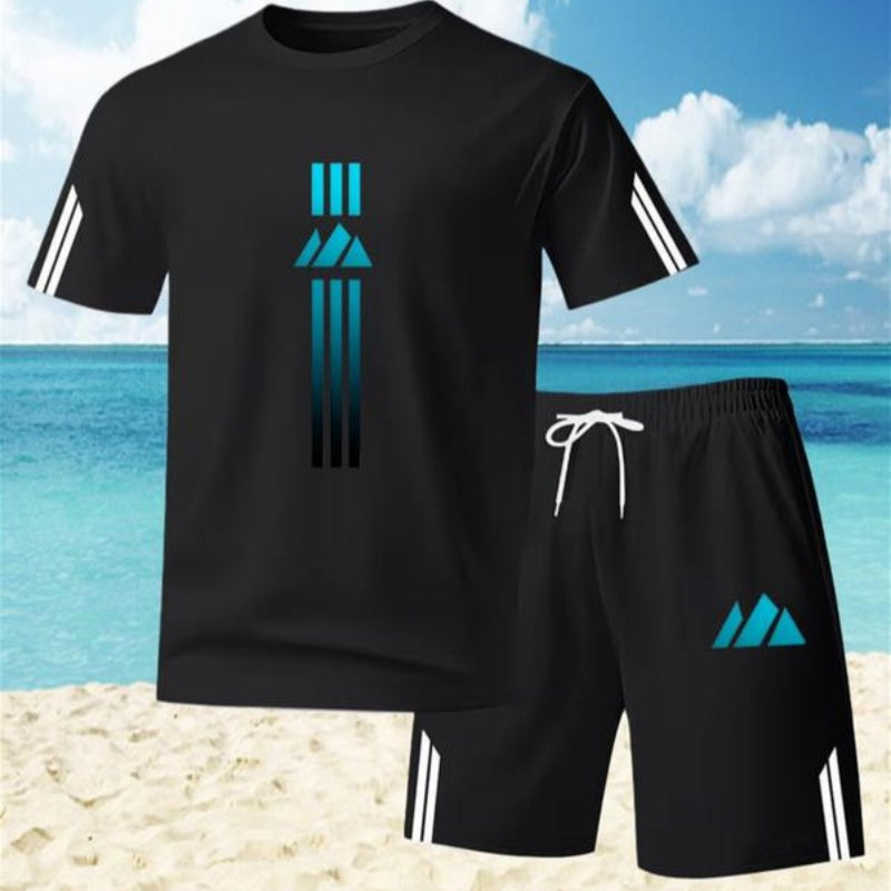 📢📢40% RABATT !!⏰Herren Sommer T-Shirt & Shorts Zweiteiler-Set
