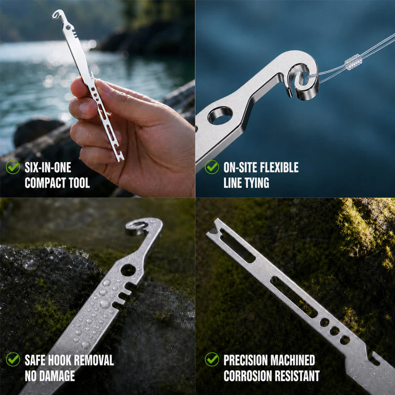 🎣 50% RABATT! 🔧 6-in-1 Edelstahl-Angelwerkzeug – Hakenentferner, Knotenknüpfer & vielseitig – Robust & kompakt für jede Angelausrüstung 🌊