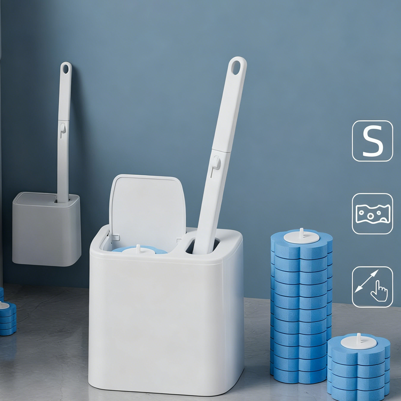 🚽 50% RABATT! 🧹 Engångs toalettborsteset med 18 refills – Hygienisk, praktisk & klar för användning – Perfekt för enkel & snabb toalettrengöring ✨