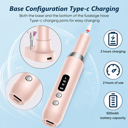 📢📢 JETZT 50 % RABATT!! ⏰🔋 Kabelloses elektrisches Nagelfräser-Gerät mit Ladestation – Professionelle Maniküre zu Hause! | Tragbar, wiederaufladbar & jederzeit einsatzbereit ✨