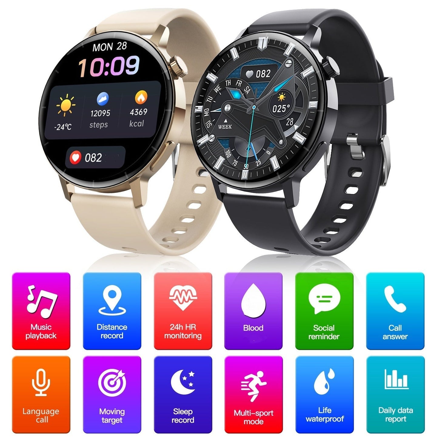 ⏰Multifunktionale Bluetooth-Smartwatch zur Gesundheitsüberwachung