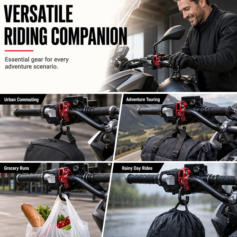 🏍️  Sicherer Lenker-Haken – Stabil, einfach zu montieren & vielseitig – Ideal für Taschen, Einkäufe & Zubehör am Motorrad 🛵