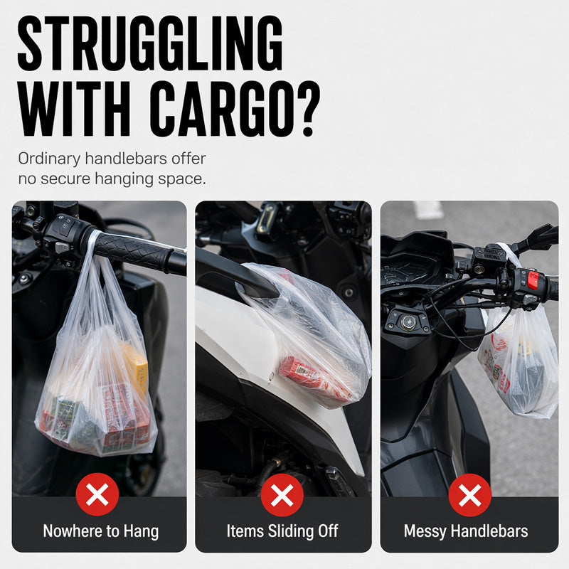 🏍️  Sicherer Lenker-Haken – Stabil, einfach zu montieren & vielseitig – Ideal für Taschen, Einkäufe & Zubehör am Motorrad 🛵