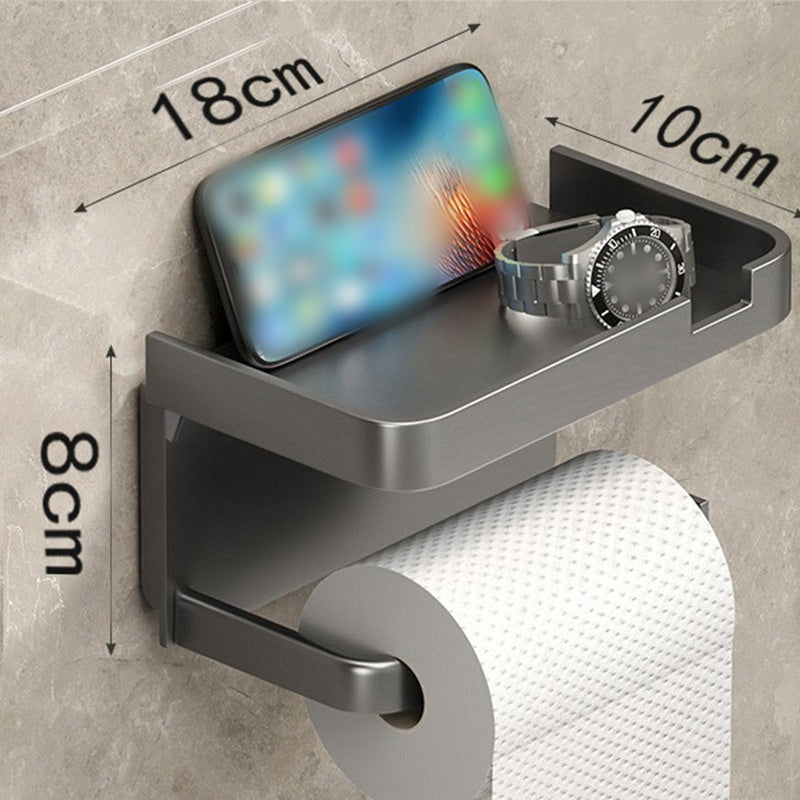 Wandmontierter Toilettenpapierhalter mit Ablage