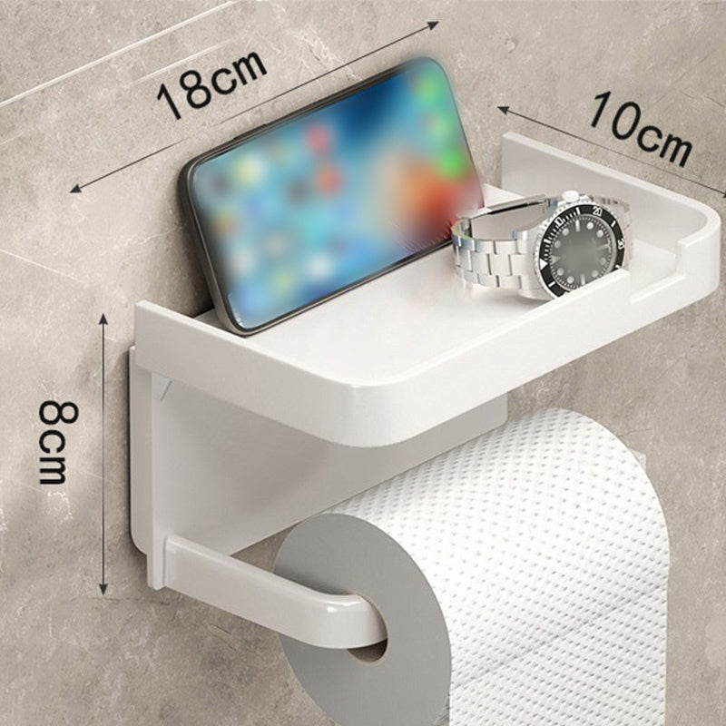 Wandmontierter Toilettenpapierhalter mit Ablage
