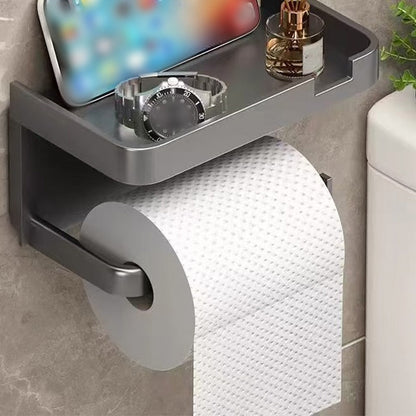Wandmontierter Toilettenpapierhalter mit Ablage