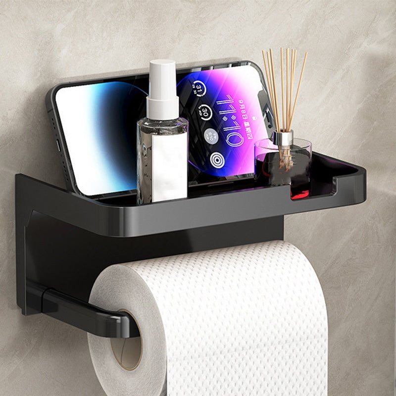 Wandmontierter Toilettenpapierhalter mit Ablage