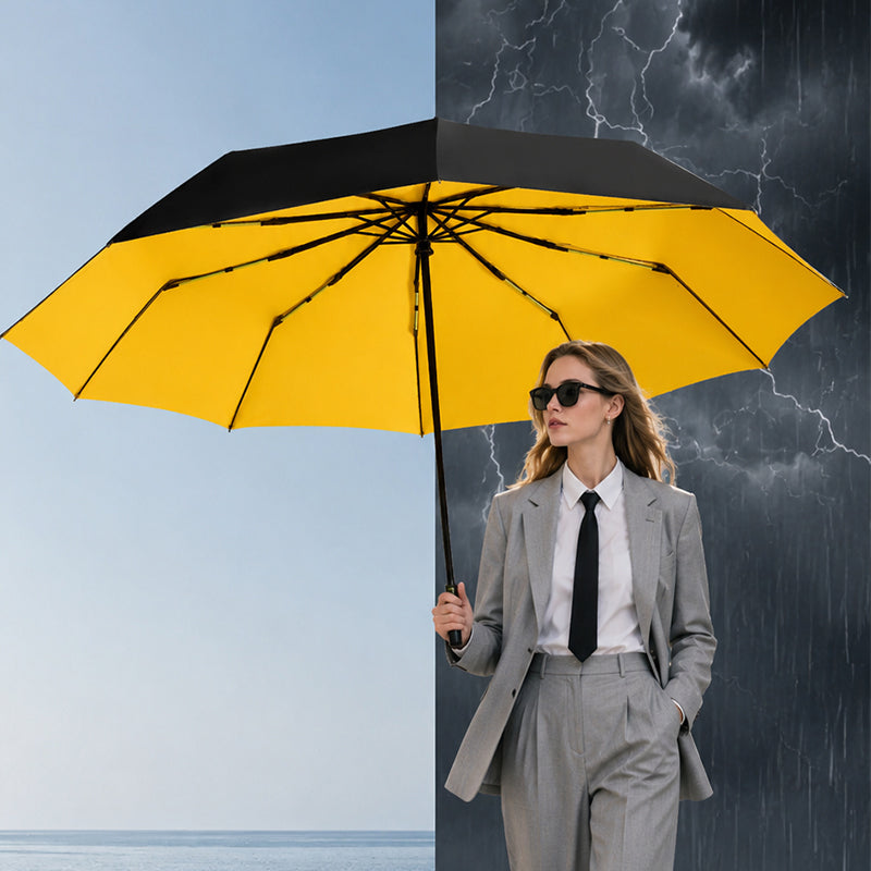 ☂️  Großer automatischer Sonne- & Regenschirm – 3-fach Automatik, windfest & UPF 50+ – Extra großes Dach (Ø 105–125 cm) – Ideal für Pendler & Familien ✨