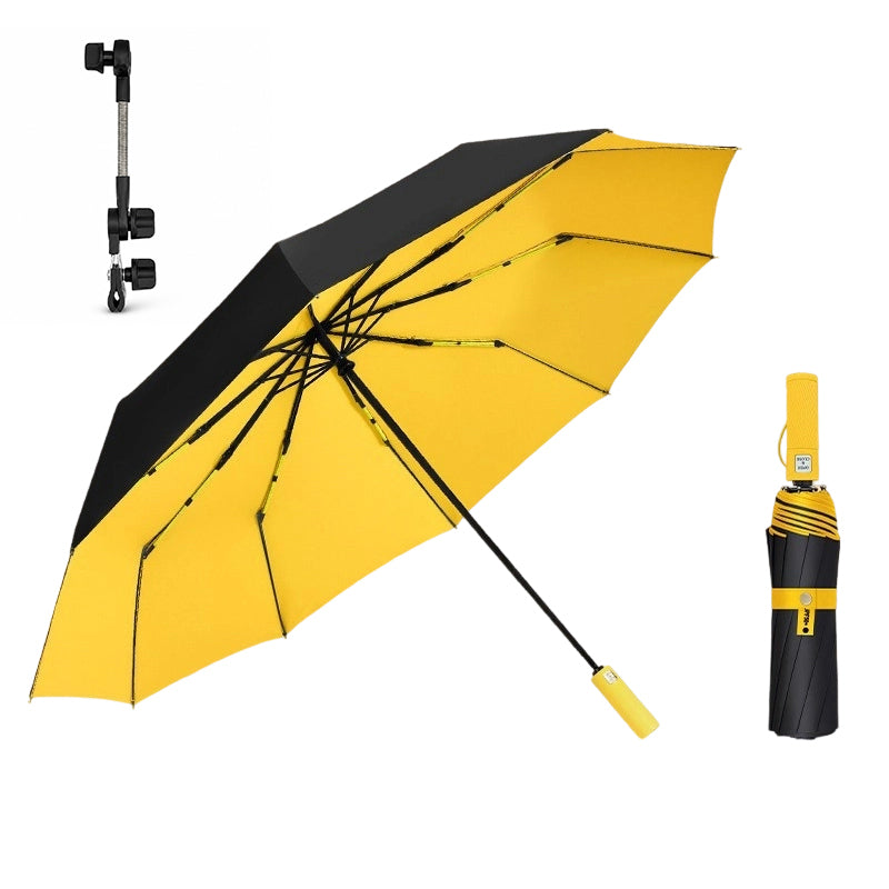 ☂️  Großer automatischer Sonne- & Regenschirm – 3-fach Automatik, windfest & UPF 50+ – Extra großes Dach (Ø 105–125 cm) – Ideal für Pendler & Familien ✨
