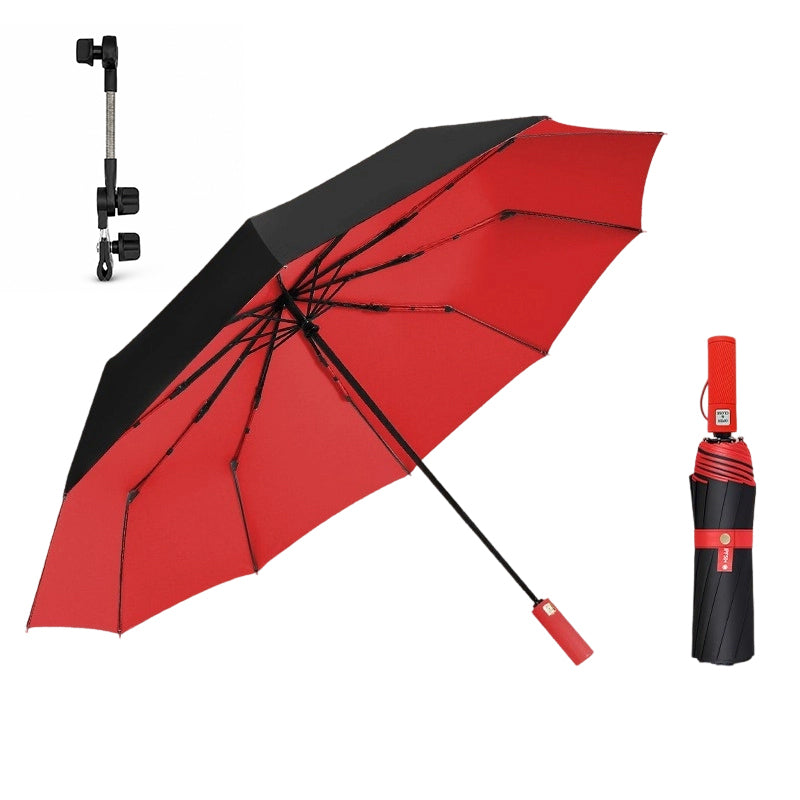 ☂️  Großer automatischer Sonne- & Regenschirm – 3-fach Automatik, windfest & UPF 50+ – Extra großes Dach (Ø 105–125 cm) – Ideal für Pendler & Familien ✨