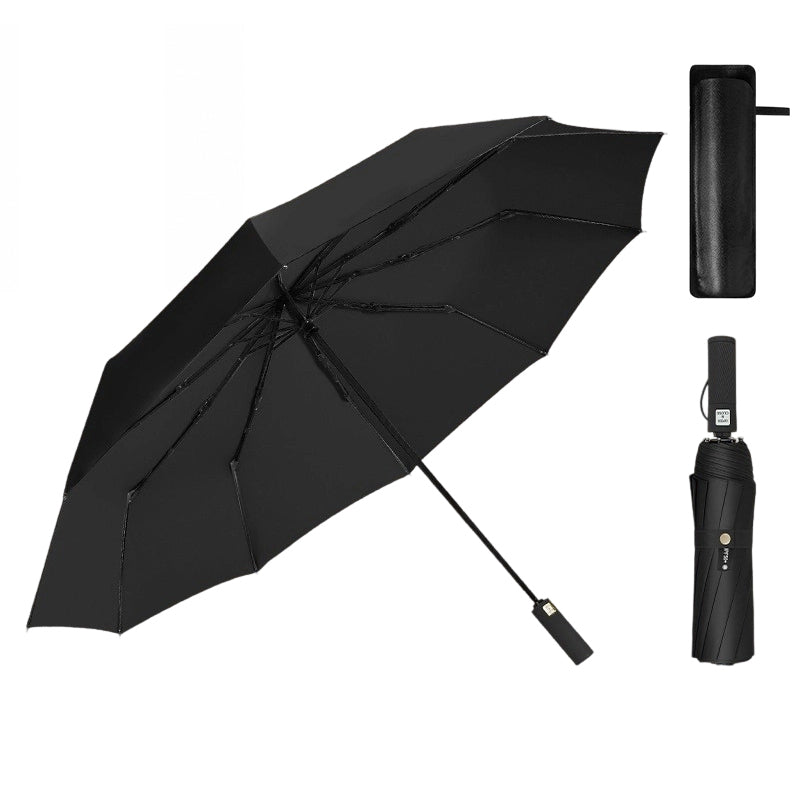 ☂️  Großer automatischer Sonne- & Regenschirm – 3-fach Automatik, windfest & UPF 50+ – Extra großes Dach (Ø 105–125 cm) – Ideal für Pendler & Familien ✨