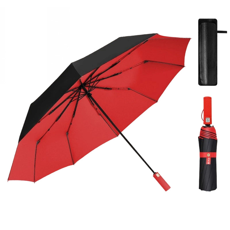☂️  Großer automatischer Sonne- & Regenschirm – 3-fach Automatik, windfest & UPF 50+ – Extra großes Dach (Ø 105–125 cm) – Ideal für Pendler & Familien ✨