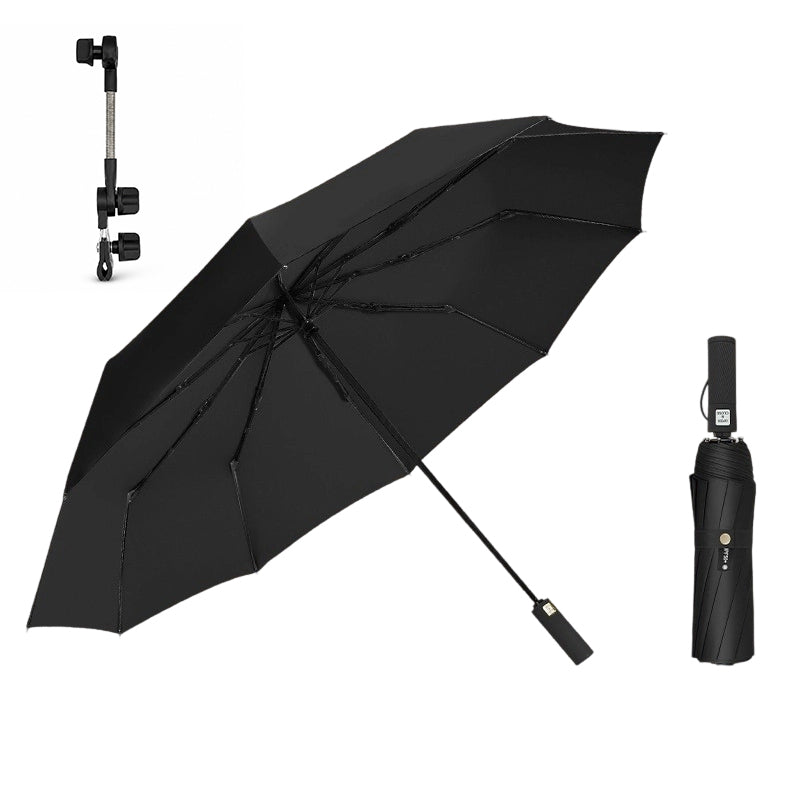 ☂️  Großer automatischer Sonne- & Regenschirm – 3-fach Automatik, windfest & UPF 50+ – Extra großes Dach (Ø 105–125 cm) – Ideal für Pendler & Familien ✨