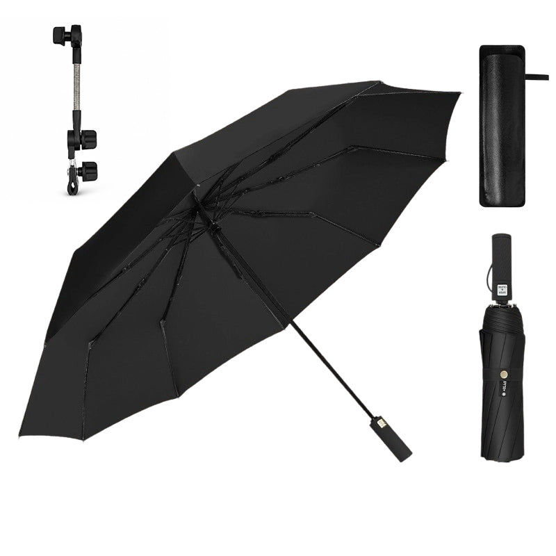 ☂️  Großer automatischer Sonne- & Regenschirm – 3-fach Automatik, windfest & UPF 50+ – Extra großes Dach (Ø 105–125 cm) – Ideal für Pendler & Familien ✨