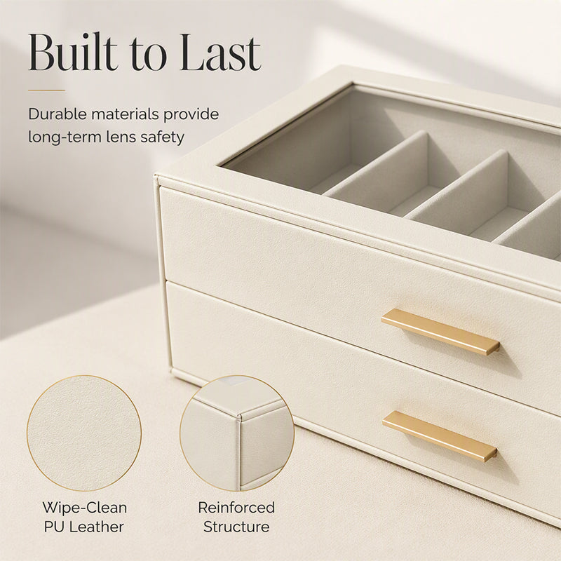 🕶️ 50% RABATT! 📦 2-stöckige Sonnenbrillen-Aufbewahrungsbox – Transparenter Glasdeckel, staubdicht & platzsparend – Ideal für Brillensammlung & stilvolle Präsentation ✨