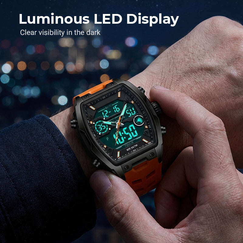 ⌚ 50% RABATT!✨ Herren Dual-Display Sportuhr mit Leuchtzifferblatt 🏃