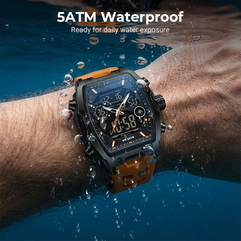 ⌚ 50% RABATT!✨ Herren Dual-Display Sportuhr mit Leuchtzifferblatt 🏃