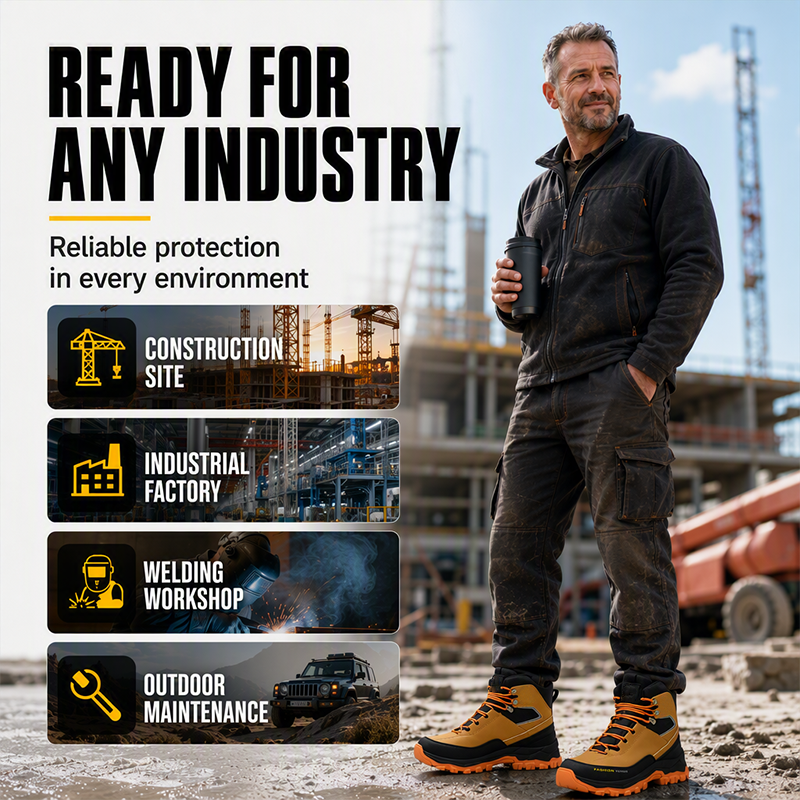 👟 50% RABATT! 🏗️ Sicherheitsschuhe mit Stahlkappe & Durchstichschutz – Mesh + Kunstleder, rutschfeste Sohle – Ideal für Baustelle & Werkstatt 💪