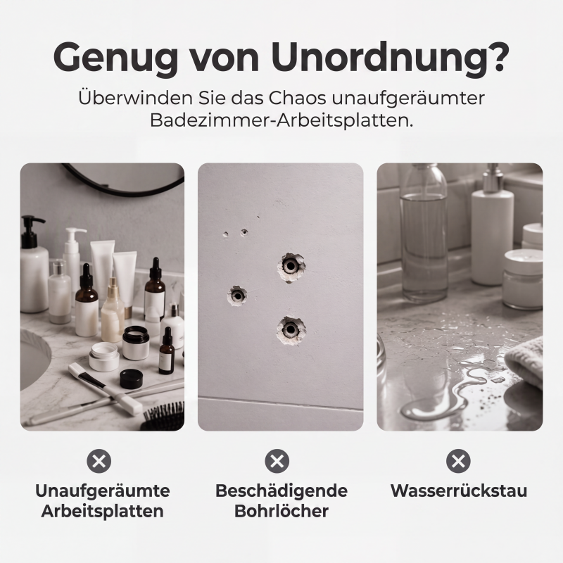 Bohrfreies Badezimmerregal-Set