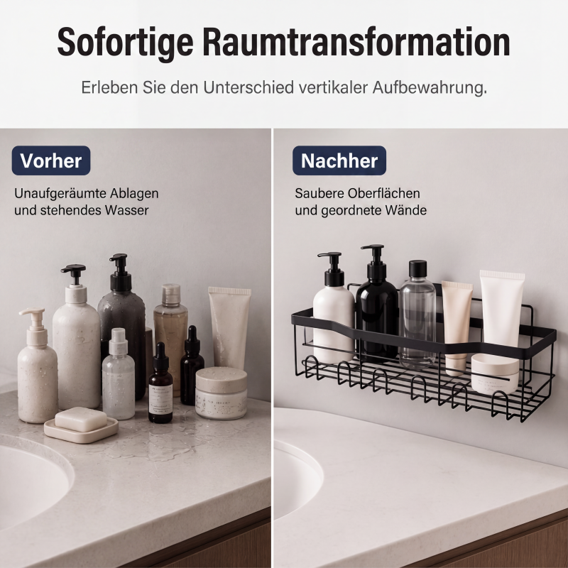 Bohrfreies Badezimmerregal-Set
