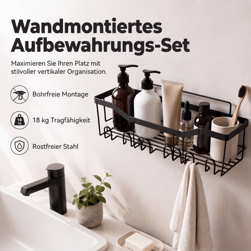 Bohrfreies Badezimmerregal-Set