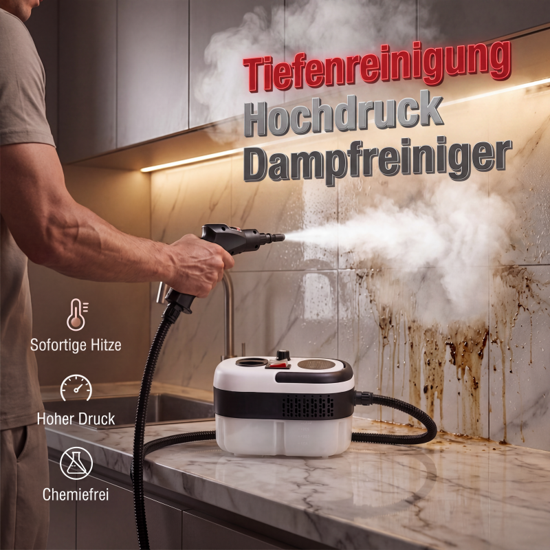 💨 50% RABATT! 🔥 Mehrzweck-Hochdruckdampfreiniger – Starke Dampfleistung, vielseitig & chemiefrei – Ideal für Küche, Bad & Auto 🏠