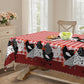 📢📢JETZT 50 % RABATT!! ⏰Tischdecke im Landhausstil mit rotem Karomuster & farbenfrohem Hahn-Print  🐓
